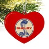 Shelby Cobra Patriotic Logo Heart Love Wood Christmas Tree Holiday Ornament - 2 of 3