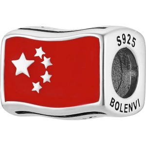 Sterling Silver Travel Charm - World Flags Country Bead for Bracelets, Gift for Mom & Daughter - 1 of 4