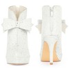 BLISSFUL STEP Women's Glitter Bow Stiletto Heel with Platform Ankle Boots - 2 of 4