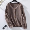 Coolmee Women's Open Front Cardigan Fall Chunky Kint Button Down Sweaters Oversized Long Lantern Sleeve Winter Coats - 4 of 4