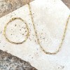 Adornia Tarnish Resistant 18k Gold Plated Paperclip Bracelet and Necklace Set - 3 of 4