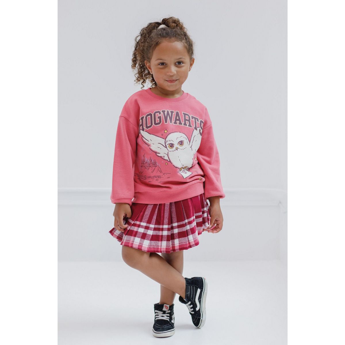 Harry Potter Hedwig Owl Girls Fleece Sweatshirt and Pleated Skirt Little Kid to Big Kid - thumbnail 10