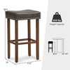 Tangkula 4PCS 29.5" Bar Stool Set Counter Height Saddle Stools with Rubber Wood Frame - 4 of 4