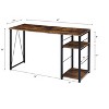 PAGED Computer Desk Modern Simple Office Desk with Wooden Desktop, X-Shaped Crossbar for Office and Study - 3 of 4