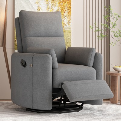 360 Degree Swivel Recliner, Manual Rocker Chair with 2 Removable Pillows - ModernLuxe