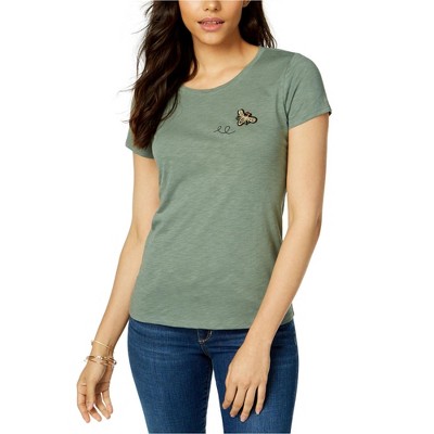 maison Jules Womens Bee Patch Crew Basic T-Shirt