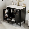XINGHANZHENXUAN Vintage Style Bathroom Vanity with Sink, Soft-Close 2-Door Cabinet with Drawer & Ceramic Basin (Faucet Not Included) - 3 of 4