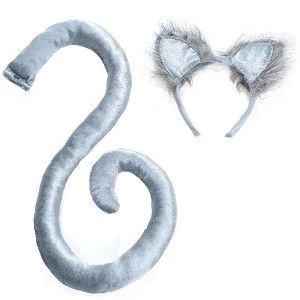 Underwraps Grey Cat Tail & Ears Adult Costume Set - 1 of 1