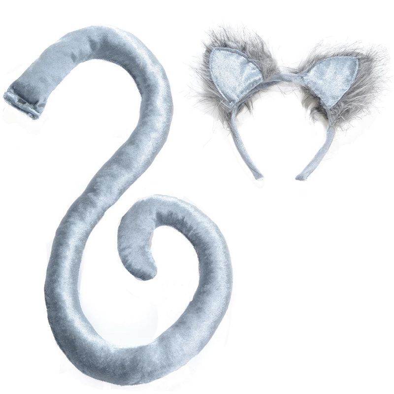 Underwraps Grey Cat Tail & Ears Adult Costume Set, 1 of 2