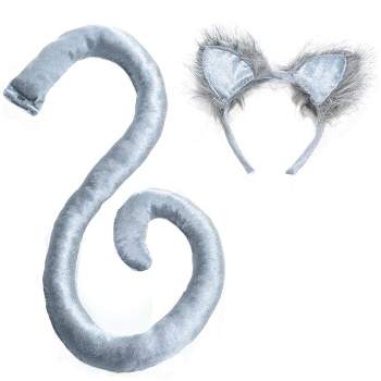 Underwraps Grey Cat Tail & Ears Adult Costume Set