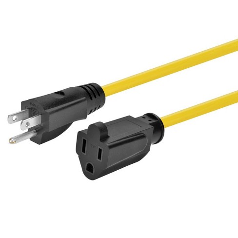 Monoprice Outdoor Extension Cord - 50 Feet - Yellow  Nema 5-15p To Nema  5-15r, 14awg, 15a, Sjtw, For Computers, Monitors, Scanners, Printers :  Target
