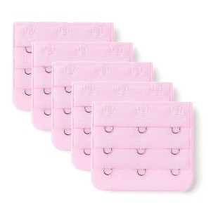 Allegra K Women's 3 Hook 3 Row Stretchy Bra Strap Extenders Hooks Bra Band - 1 of 4