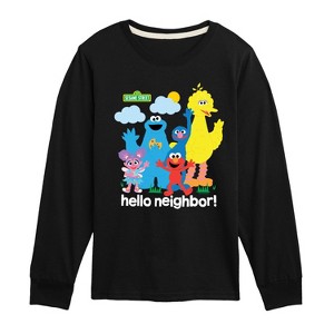 Boys' - Sesame Street - Hello Neighbor Long Sleeve Graphic T-Shirt - 1 of 3