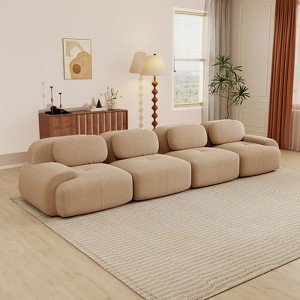 Aukfa Modular Corduroy Sectional Sofa with Ergonomic Support - Pet Friendly, Easy Assembly, Non-Slip Base Design - 1 of 4