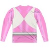 Men's Power Rangers Pink Ranger Emblem (Front Back Print) Long Sleeve Costume T-Shirt - 3 of 4