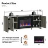 Bestier 63” Farmhouse Fireplace TV Stand for TVs up to 70”, LED Media Console Entertainment Center with 23" Fireplace Heater & Cabinet With Barn Door - 4 of 4