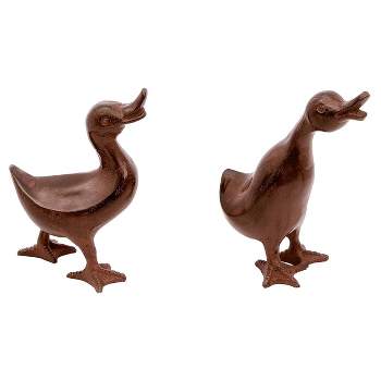 Achla Designs Pair of 2 Ducklings Outdoor Garden Statue Bronze - Hand Cast Aluminum Bird Sculptures, Decorative Yard Ornaments