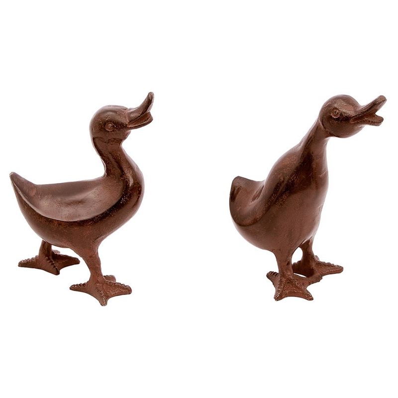 Achla Designs Pair of 2 Ducklings Outdoor Garden Statue Bronze - Hand Cast Aluminum Bird Sculptures, Decorative Yard Ornaments, 1 of 13
