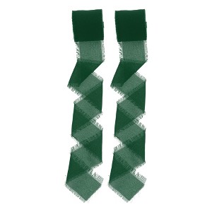 Unique Bargains Ribbon for Crafts Wrapping Christmas Decorative Polyester 196.85"x1.57" 2 Pcs - 1 of 4