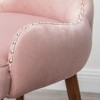 Velvet Contemporary Accent Chair with Nailhead Trim and Button-Tufted Curved Back - 4 of 4