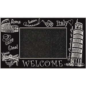 J&V TEXTILES Original Durable Rubber Door Mat, 18x28, Heavy Duty Doormat, Indoor Outdoor, Waterproof, Easy Clean, Low-Profile Mats for Entry, Garage - 1 of 2
