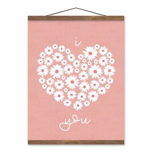 Creative Products Daisy Heart Love 16 x 20 Teak Hanging Canvas - 1 of 3
