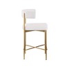 Meridian Furniture,Rivage Cream Durable Linen Textured Fabric Stool, Set of 2 - 4 of 4