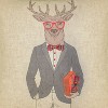 18"x18" Reindeer Boyfriend Plaid Square Throw Pillow Natural/Red - Edie@Home: Holiday Collection, Zipper Closure - 3 of 4