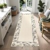 Washable Low Pile Runner Rug with Non-Slip Backing, Abstract Floral Machine Washable Kitchen Laundry Entryway Carpet - 4 of 4