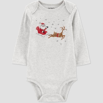 Carter's Just One You® Santa Sleigh Baby Bodysuit ️- Gray 3M