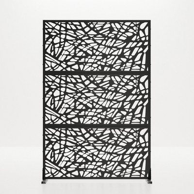 Lirago Black 72 in. Galvanized Metal Outdoor Privacy Screens Garden Outdoor Fence