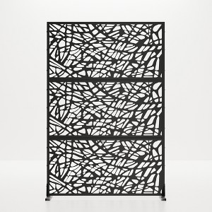 Lirago Black 72 in. Galvanized Metal Outdoor Privacy Screens Garden Outdoor Fence - 1 of 4