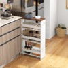 Tangkula 8" Slim Rolling Storage Cart 4-Tier Kitchen Storage Cart on Wheels Mobile Serving Cart w/ Handle & Open Shelves - 2 of 4