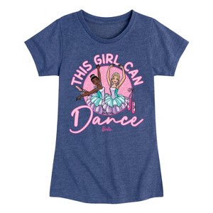 Girls' - Barbie - This Girl Can Dance Fitted Short Sleeve Graphic T-Shirt - 1 of 4