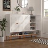 TiramisuBest 5.9" Black High Foot Shoe Cabinet with Double - Sided Mesh Doors, Movable Double -Proof & Seismic Base, Sweeping Machine for Living Room - 4 of 4