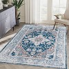 Gulches Vintage Print Bohemian Area Rug Faux Wool, Machine Washable, Non-Slip, Versatile Styles - 2 of 4