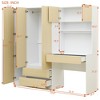 GDFStudio Olga 3-Door 73"W Wooden Storage Desk Wardrobe with Shelves and Drawers - 3 of 4