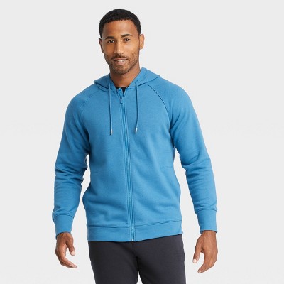 blue zip hoodie