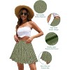 Women's Boho Chiffon Mini Skirt - Summer Tiered A-Line with Pleated Flowy Hem Green-yellow and Red Floral - 2 of 4