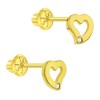 Baby Girls' Genuine Diamond Open Heart Screw Back 14K Gold Earrings - in Season Jewelry