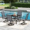 Maggift Patio Seating Sets, 5-Piece Outdoor Table and Chairs Set, with Swivel Chairs, Patio Table, Paded, for Poolside, Gray, 25.2"*25.2"*48.6" - 3 of 4