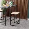 HDZNVF Set of 2 Backless Bar Stools for Kitchen Counter Paper Rope Woven Dining Chairs for Home and Kitchen - 3 of 4