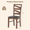 Costway Dining Chairs Set of 4 Rubber Wood Legs Faux Leather Upholstered Seat Armless - 3 of 4