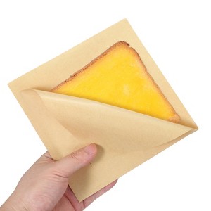 Unique Bargains Greaseproof Double Open Kraft Paper Sandwich Pretzel Food Storage Bags Brown 200 Pcs - 1 of 4