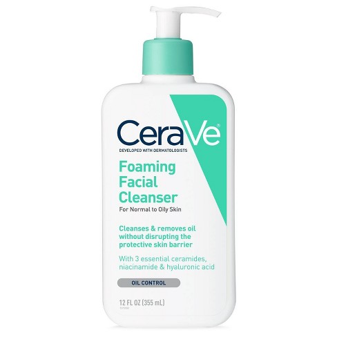 CeraVe Nettoyant moussant pour le visage pour peaux normales à grasses, parfum...