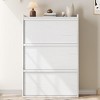 Whizmax Shoe Cabinet with 3 Flip Drawers, Modern Shoe Rack Storage Organizer with Adjustable Shelves, Hidden Freestanding Shoe Cabinet for Entryway - 3 of 4