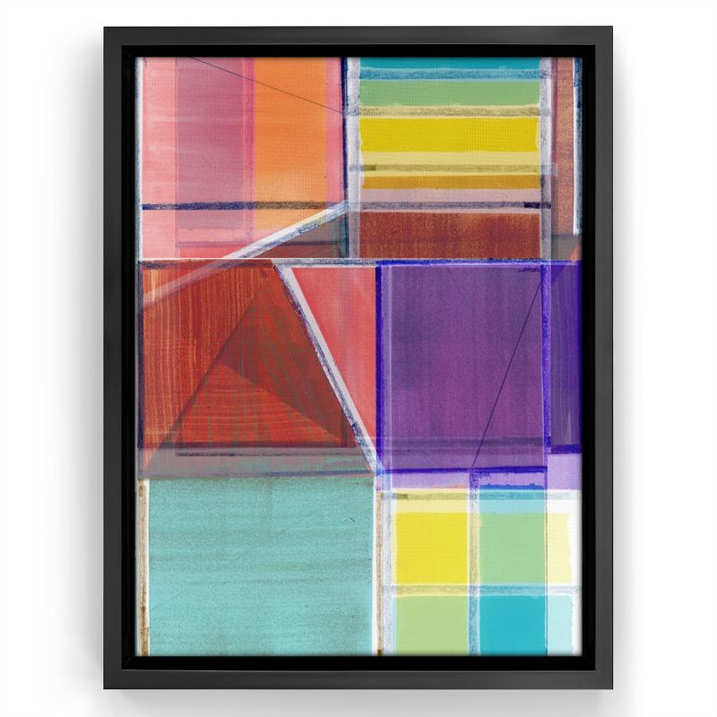 Americanflat - Rainbow Stained Glass I by Cartissi Floating Canvas Frame - Modern Wall Art Decor, 1 of 7