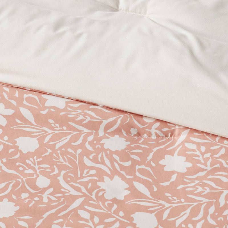 12pc Floral Boho Comforter & Sheets Set Terracotta Pink - Threshold™, 4 of 16