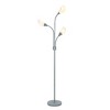 70.25" 3-Light Floor Lamp with White Shades Silver - Cresswell Lighting: Adjustable Gooseneck, ETL Listed - 2 of 4