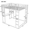NicBex Full Size Loft Bed with Desk and 2 Shelves,Metal Loft Bed Frame with Guard & Ladder,Bed Frame for Adults,Kids,Box Spring Not Required - 3 of 4